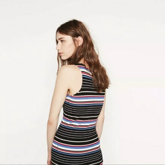 Zara One-Shoulder Ribbed Bodycon Dress - Picture 3 of 3